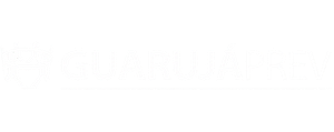 Logo da GUARUJÁPREV em branco com fundo transparente
